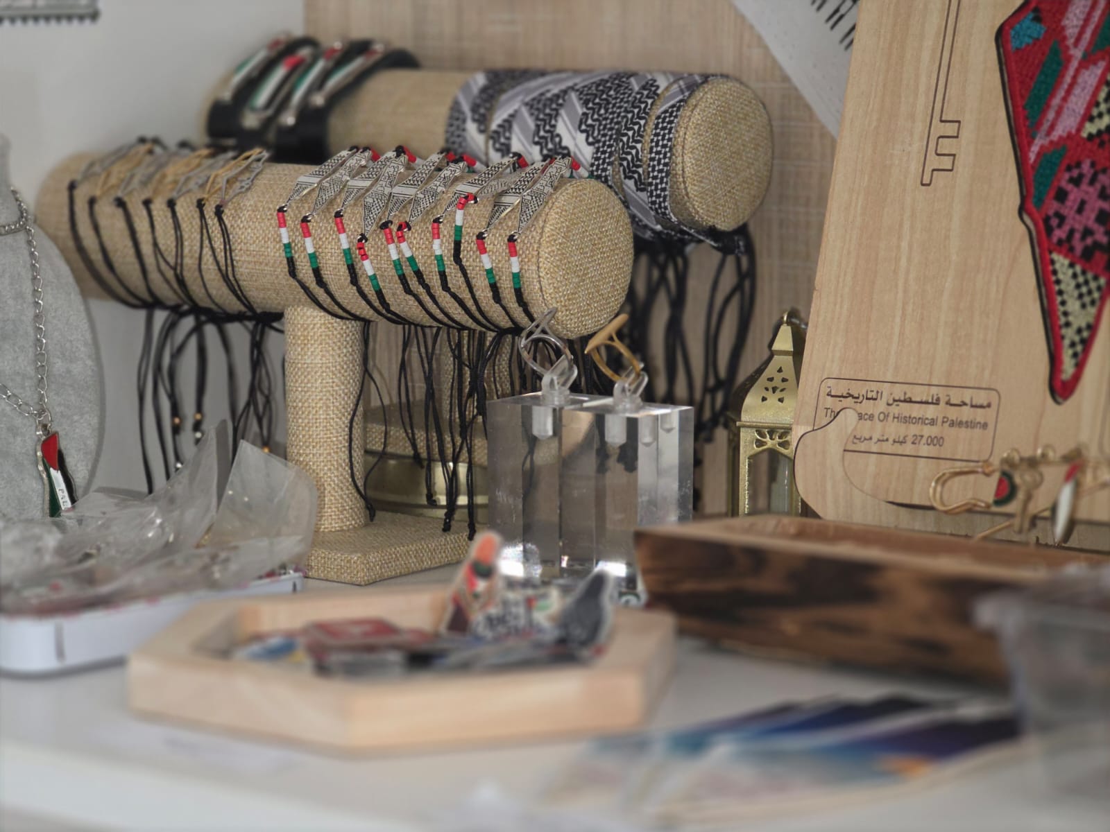 Various Palestine-themed items for sale